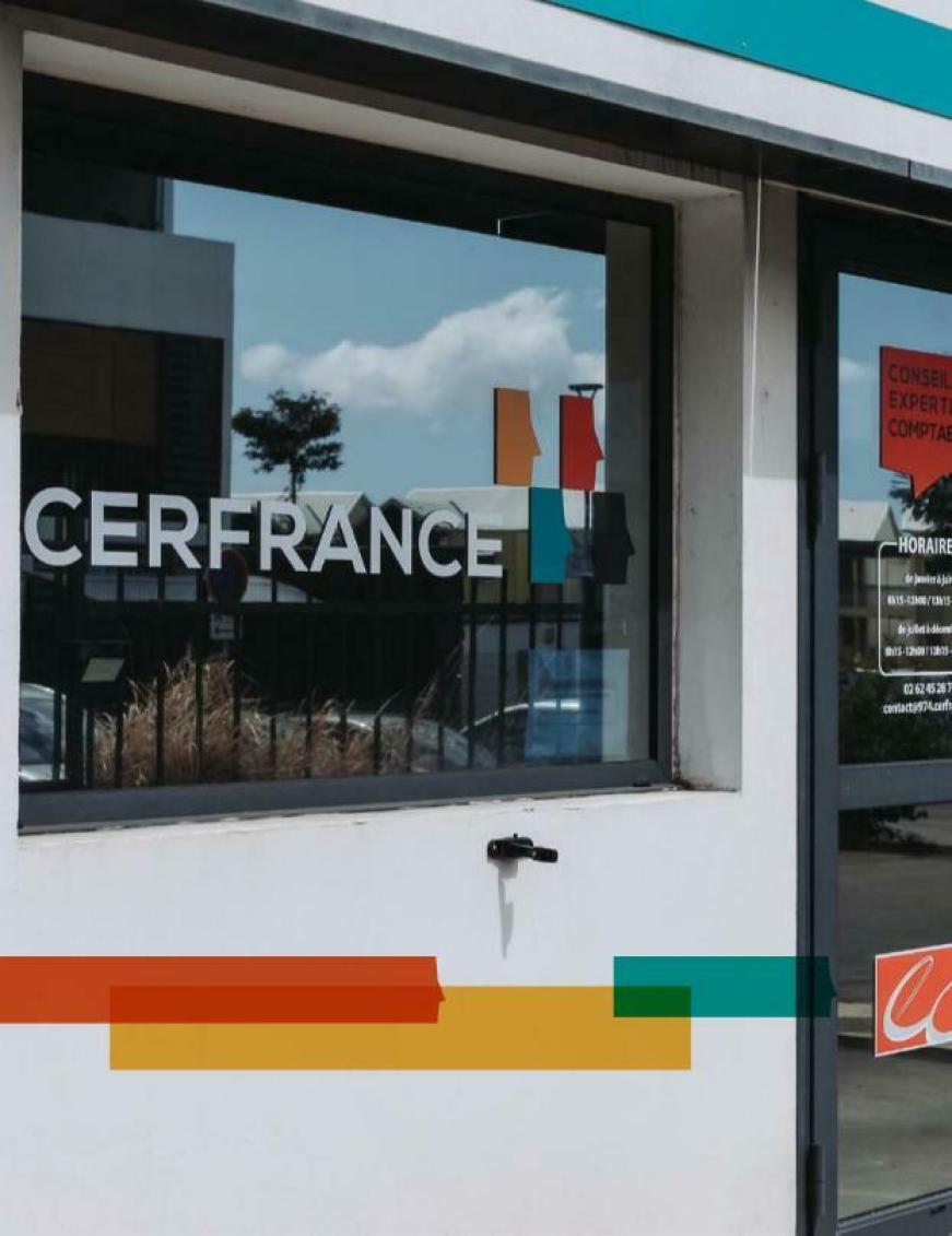 Façade du cabinet de conseil et d'expertise comptable du Cerfrance Réunion à Saint-Gilles-Les-Hauts